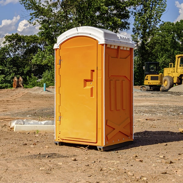 how often are the portable restrooms cleaned and serviced during a rental period in Lee IL